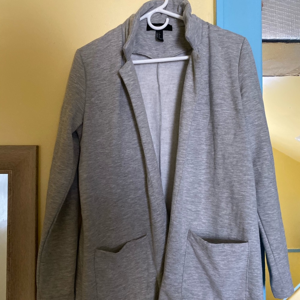 Grey Cardigan Soft Blazer